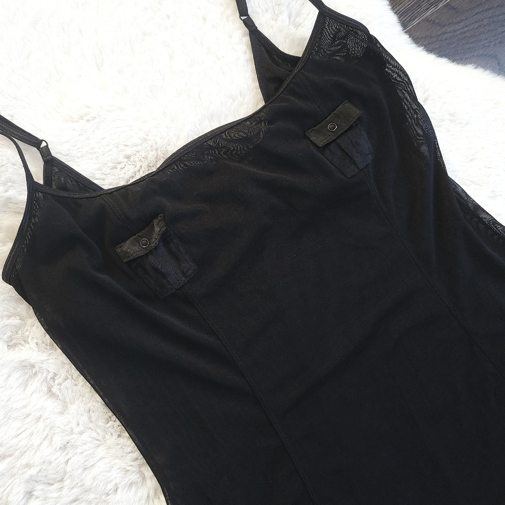 Vintage La Senza Y2K Satin Mesh Crop Utility Cargo Neglige Pants Set - Picture 3 of 14